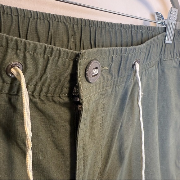 VUORI Womens Ripstop Pant Army Green Organic Cotton Pockets Size Large - Picture 3 of 9